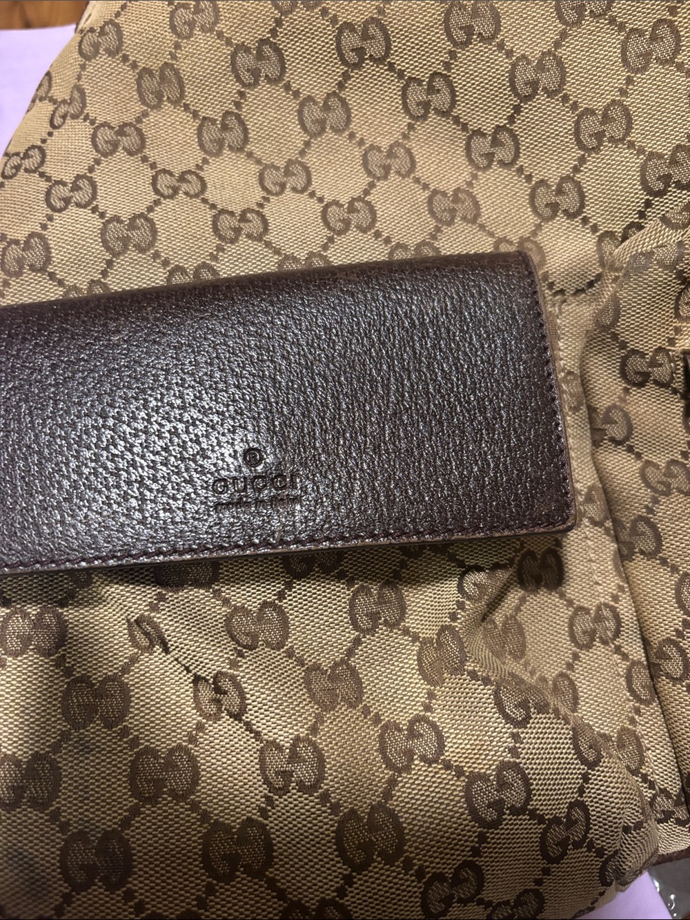 Gucci Tan GG Canvas Messenger with Green and Red Web Strap - Picture 10 of 12